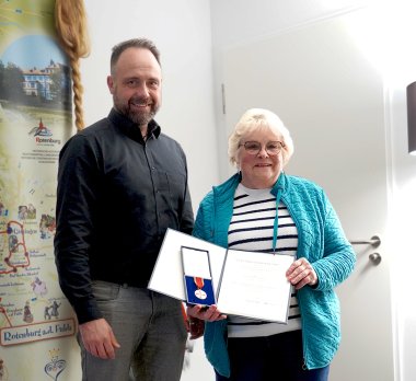 Irmtraud Fleischhut und Bürgermeister Marcus Weber.