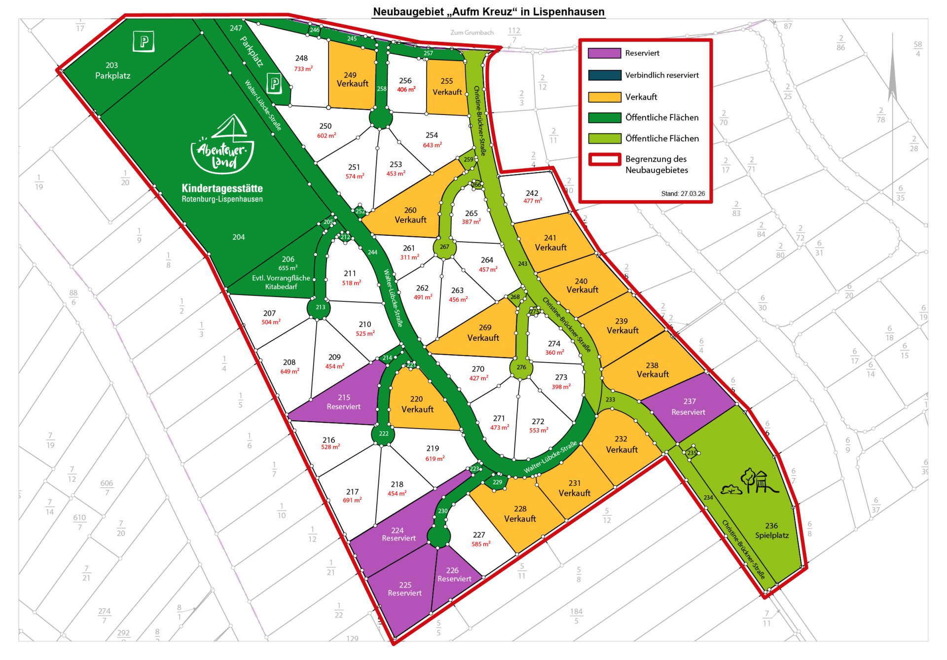 Kartenauszug_Grundstückseinteilung_Aufm Kreuz