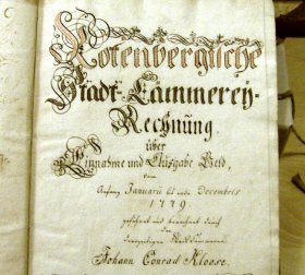 Eine sehr alte Rechnung aus 1779 von der Rotenburger Stadtkämmerei.